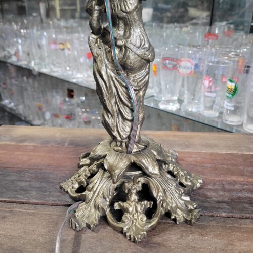 Antigo Abajur de Bronze com Figura Feminina - Image 6