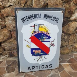 Linda Placa Esmaltada Intendência Municipal Artigas
