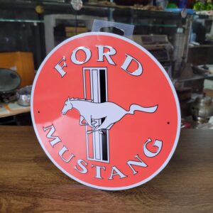 Placa de Metal em Relevo Mustang