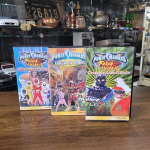 Lote com 3 fitas VHS Power Rangers