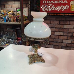 Abajur em Bronze com Cúpula de Opalina