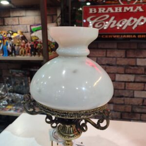 Abajur em Bronze com Cúpula de Opalina