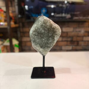 Drusa de Ametista branca com suporte de metal