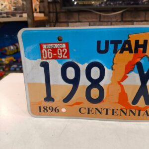 Placa de Carro Americana Utah em Alto Relevo
