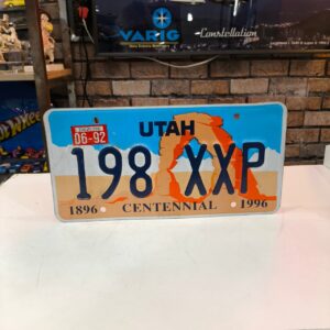 Placa de Carro Americana Utah em Alto Relevo