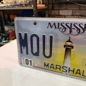 Placa de Carro Americana Mississippi Marshall em Alto Relevo