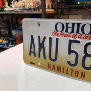 Placa Americana Ohio Hamilton em Alto Relevo