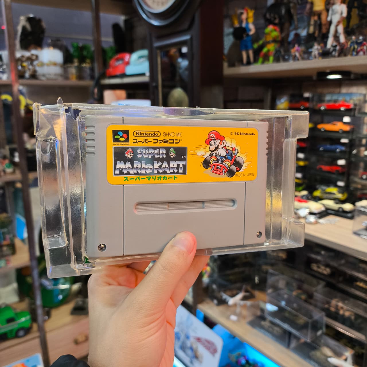 Fita Nintendo Super Famicom Super Mario Kart com caixa e manuais - Imagem 7