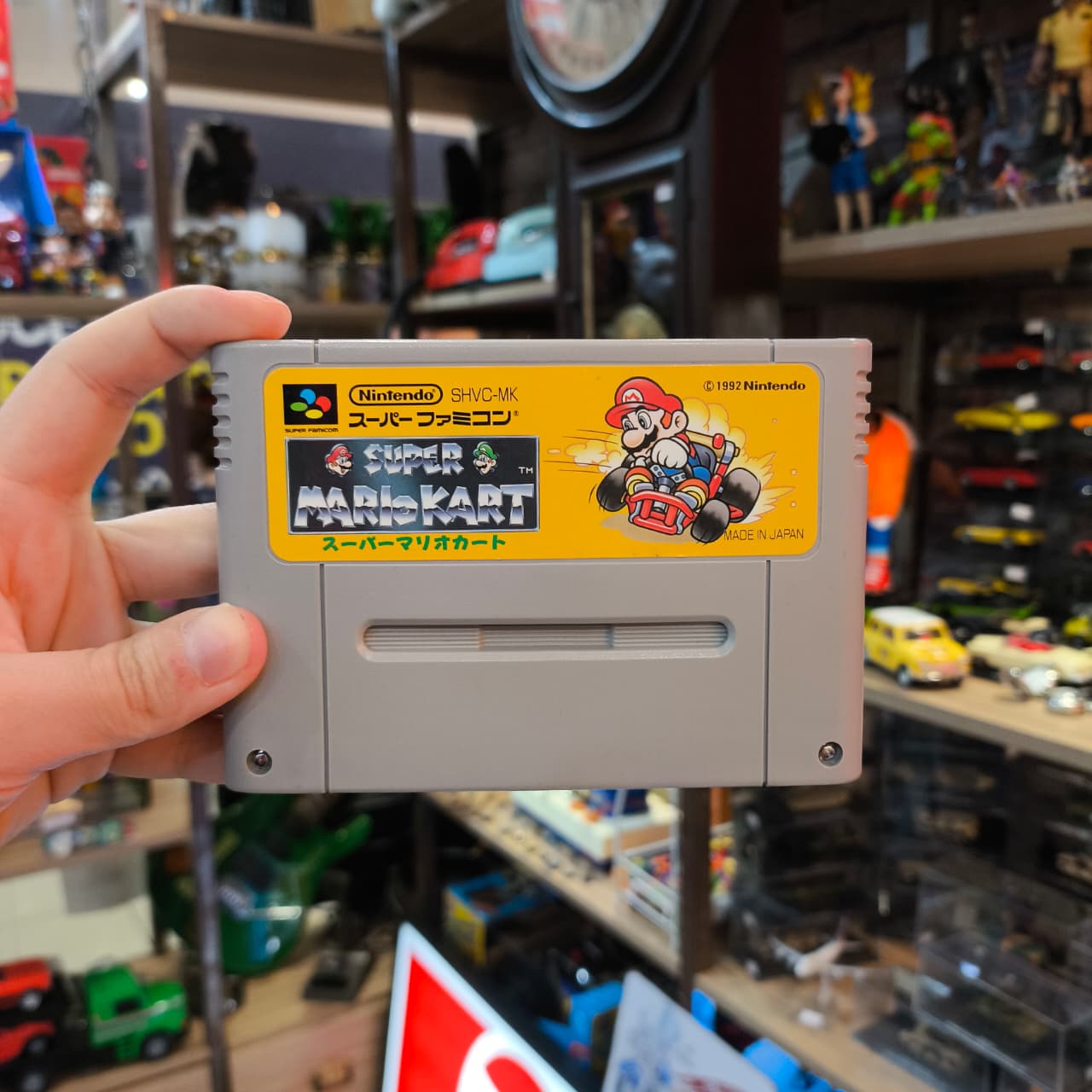 Fita Nintendo Super Famicom Super Mario Kart com caixa e manuais - Imagem 3