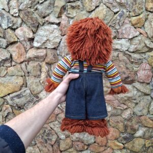 Boneco Fofão Antigo de Pano com Rosto de Vinil e Cabelo de Lã