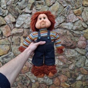 Boneco Fofão Antigo de Pano com Rosto de Vinil e Cabelo de Lã
